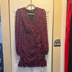 Express Black and Pink Long Sleeve Dress